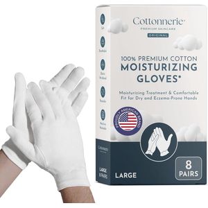 Extra Large Moisturizing Gloves for Dry Skin Care - Cotton Spa Treatment