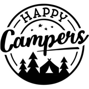 Akyol - Happy camper sticker - Autostickers - Leuke camping sticker voor als je gaat kamperen - Camperen sticker voor op je auto