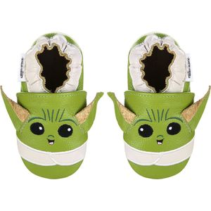 Groene leren babyslofjes van Baby-Slofje maat 18/19 - Green Yoda