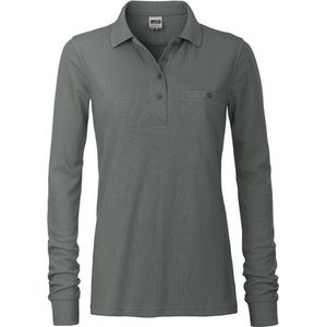 James and Nicholson Dames/dames Werkkleding Lange Mouwen Zak Polo (Donkergrijs)