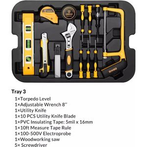 Kibus Gereedschapskist 258delig - Gereedschapskoffer - Handgereedschap - Toolbox - Rolkoffer - Gereedschap set