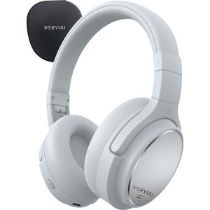 WERYOU UltraTone ANC - Koptelefoon met Bluetooth 5.4 - Active Noise Cancelling - Sporthoofdtelefoon - Hoofdtelefoon - Koptelefoon Draadloos - +80u batterijduur - Hybrid ANC tot 35dB - ENC Handsfree bellen - Incl. Opbergcase - Wit