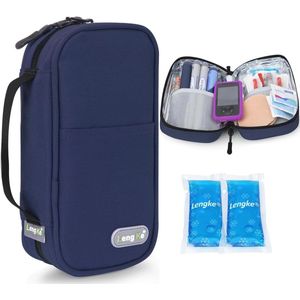 YOUSHARES Insulin Cooler Bag, Medicine Case, Diabetes Bag for Diabetics, Keeps Stock Safe and Cold, Y10-Navy Blue, medical or functional
