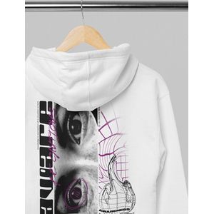 Hoodie - Be aware - Wurban Wear | Grappige Hoodie | Merk kleding | Unisex hoodie | Techno outfit | Trui | Oversized hoodie | Gym hoodie | Pump cover | Wit