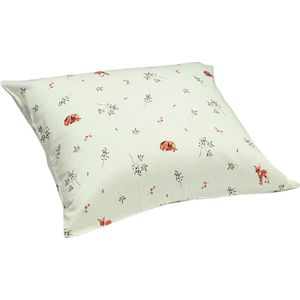 Yumeko kussensloop katoen satijn little deer light groen 50x60 - Bio, eco & fairtrade - 1 stuk