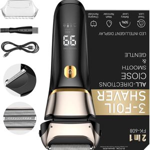 Lexium Foil shaver - Shaver - Scheerapparaat mannen - Scheerapparaat hoofd - Baardtrimmer Trimmer