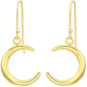 Montebello Oorbellen Dolly Gold - 925 Zilver E-Coating - Maan - 12x23mm