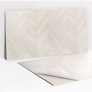 Tulup - PVC Wandpaneel - Beige - Delicate Lichte Parket - 100 x 50 cm - Zelfklevend