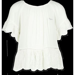 Vingino blouse Levina wit met korte mouwen voor meisjes - maat 140