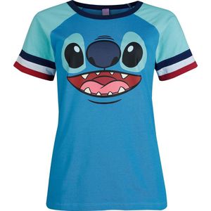 Lilo & Stitch Stitch - Face Dames T-shirt - blauw - L
