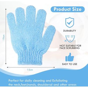 TRANKIELO® - Exfoliërende Badhandschoenen - 6 Stuks - Dode Huidverwijderaar - Lichaamsscrubhandschoenen voor Douche en Spa