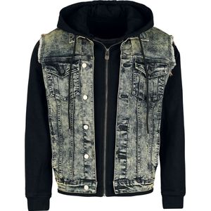 Black Premium by EMP Zwart/blauwe hoodie met rits - Heren - XL