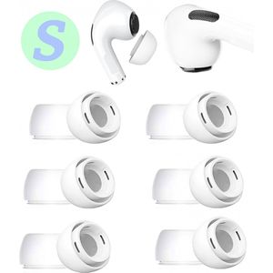 6 Paar - Oordopjes geschikt voor Airpods Pro 1/2 - Siliconen oordopjes - met gat voor geluidsreductie - Small (S) - siliconen oordopjes geschikt - Voor AirPods Pro (1e & 2e Generatie)