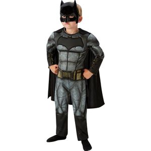Rubies - Batman & Robin Kostuum - Geeft Geen Moer Om Gevaar Batman Justice League Deluxe - Jongen - Zwart, Grijs - Maat 140 - Carnavalskleding - Verkleedkleding