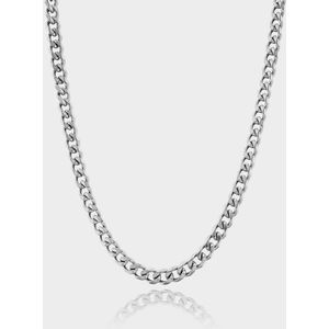 Cuban Ketting 5 mm - Zilveren Schakelketting - 60 cm lang - Ketting Heren - Olympus Jewelry