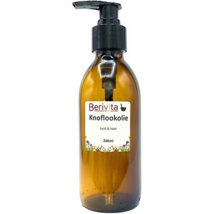 Knoflookolie 200ml Pompfles - Puur en Onbewerkt - Maceraat Knoflooktenen - Huid en Haar - Garlic Oil