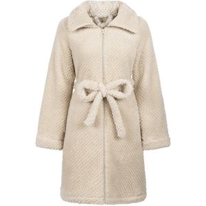 Hunkemöller Dames Nachtmode Fleece badjas met rits - Wit - maat XS/S