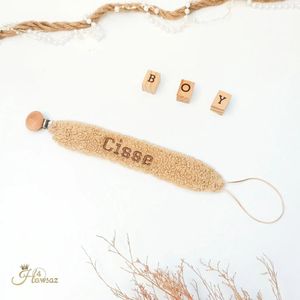 Teddy speenkoord met naam - Speenkoord - Hawsaz.nl Kraamcadeau - Babycadeau - Borduren met naam - Babygeschenkset - Geboortecadeau - Gepersonaliseerde cadeaus