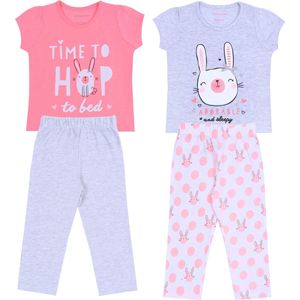 Neon grijze pyjama met konijnen - 2 paar / 122