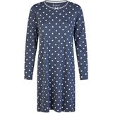 By Louise Dames Nachthemd Interlock Lange Mouw Donkerblauw Polkadot - Maat S