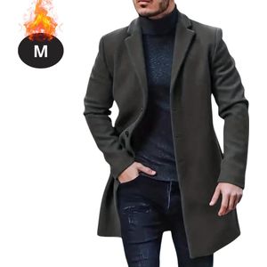 Nivard Winterjas - Trenchcoat - Heren - Winter - Herfstjas - Volwassen - Stijlvol - Knopen - Donkergrijs - M