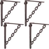 Plankdrager - Set van 4 - Gietijzer - Bruin - 22 cm - Industrieel