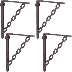 Plankdrager - Set van 4 - Gietijzer - Bruin - 22 cm - Industrieel