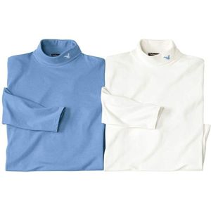 ATLAS FOR MEN - Set van 2 effen coltruien - Heren - Verkrijgbaar in grote maten - 4XL