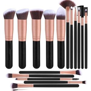 make-up kwasten, 16 PCS make-up kwasten set Rose gouden make-up kwasten Premium synthetische make-up kwasten voor foundation Gezichtspoeder Blending Blush Concealers Oogschaduw, Premium synthetische make-upborstels , foundation, blush, oogcorrectors