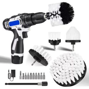 Accuboormachine 2-in-1 - Elektrische Spin-Schrobborstel - Inclusief Accu, Oplader & 6 Borstels - 25+1 Koppelinstellingen