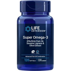 Life Extension - Super Omega-3 EPA/DHA met Sesam Lignans & Olijf Fruit Extract - 120 gelcapsules - Visolie - Voedingssupplement