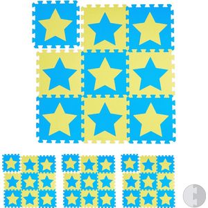 Relaxdays 36 x puzzelmat ster - speelmat - speelkleed - vloerpuzzel - speeltapijt – kinder