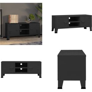 vidaXL Tv-meubel industrieel 105x35x42 cm metaal zwart - Tv-meubel - Tv-meubelen - Tv-meubels - Televisiekast