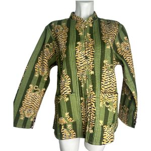 HS Reversible Jas – Tijgerprint Groen / Panterprint – 100% Katoen