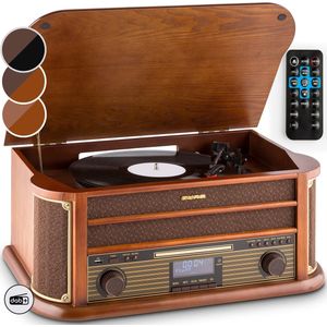 Auna - Belle Epoque 1908 - Retro Stereo-installatie - DAB+ - Platenspeler