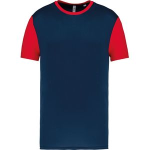 Tweekleurig herenshirt jersey met korte mouwen 'Proact' Navy/Red - XL