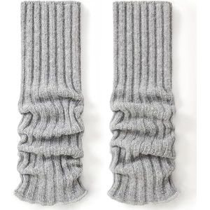 Dameswarmers, lange beenwarmers, gebreide warme manchetten voor dames, wollen gebreide beenwarmers, kniekousen, enkelwarmers voor dames en meisjes, eenheidsmaat - grijs
