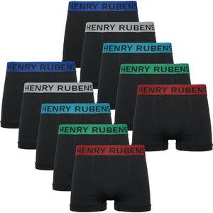 Henry Rubens - Heren Boxershorts - Microfiber - Naadloos - 10-Pack - Zwart - Maat M/L