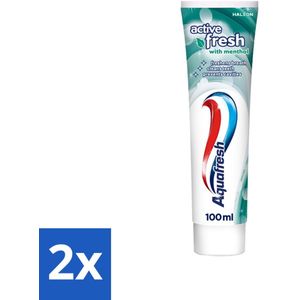 Aquafresh - Tandpasta - Verfrissende Reiniging - Menthol - 100 ml - Voordeelverpakking - 2 stuks