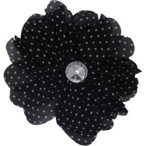 Jessidress Haarelastiekje Bloemen met stippen - Zwart