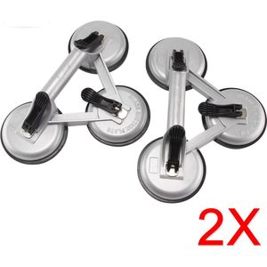 2x zuigheffer met 3 zuignappen - met snelontgrendeling - 150 kg draagkracht