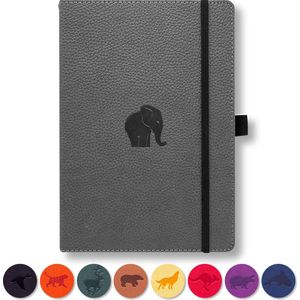 Dingbats A6 Pocket Wildlife Grey Elephant Notebook - Dotted