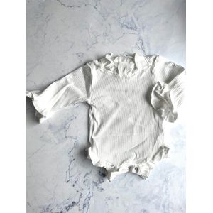Omer en Odille - setje romper met bloomer - wit - maat 6-12 maanden