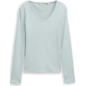 TOM TAILOR DENIM - Shirt - Lichtblauw - Lange Mouw - Normale Pasvorm
