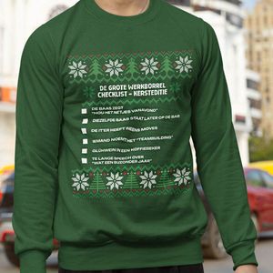 Kerst Trui Groen Kerstborrel - De Grote Werkborrel Checklist Kersteditie XS