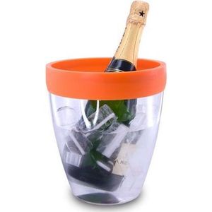Pulltex ICE BUCKET Silicone transparant + oranje rand