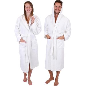 Katoenen badjas met capuchon voor heren en dames, saunabadjas, lange badjas, saunamantel