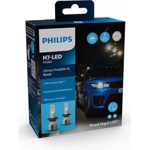 Philips - Ultinon Pro6000 Booster - Gloeilamp - H7 - LED - 12 V - 300% Helderder Licht
