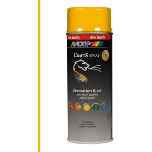 Motip crafts acryllak hoogglans verkeersgeel (RAL 1023) - 400 ml