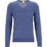 OLYMP Level 5 body fit trui wol met zijde - V-hals - royal blauw - Maat: XL